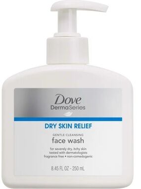NEW Dove DermaSerie Face Wash Dry Skin Relief Fragrance Free Cleanser 8.45oz HTF